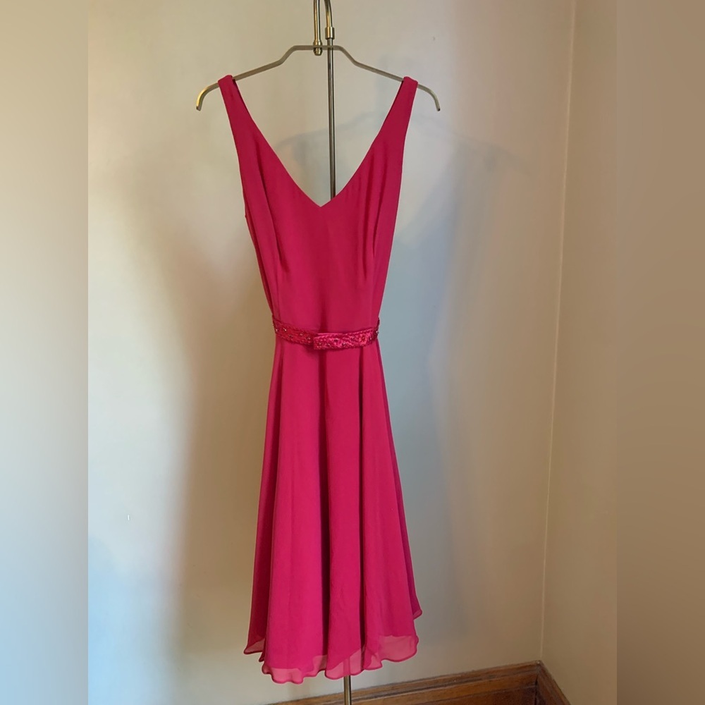 ANTONIO MELANI Fuchsia One-Shoulder Cocktail Dress